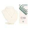 Collier solitaire en or blanc et diamant (1 carat) - Detail D2 thumbnail