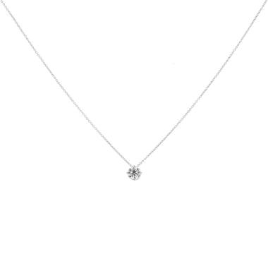 Collier solitaire en or blanc et diamant (1 carat)
