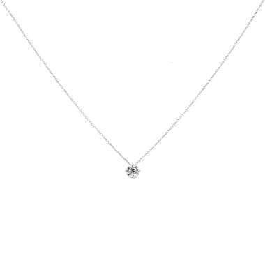 Collier solitaire en or blanc et diamant (1 carat)