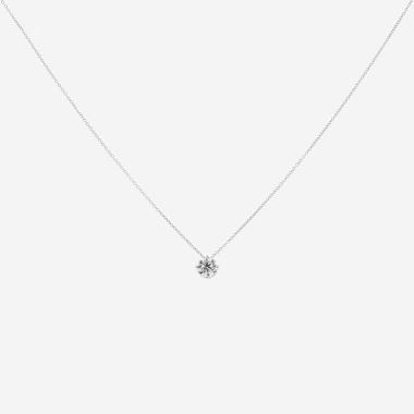Collier solitaire en or blanc et diamant (1 carat)