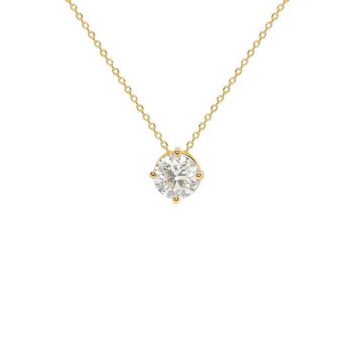 collier en or jaune et diamant (1 carat)