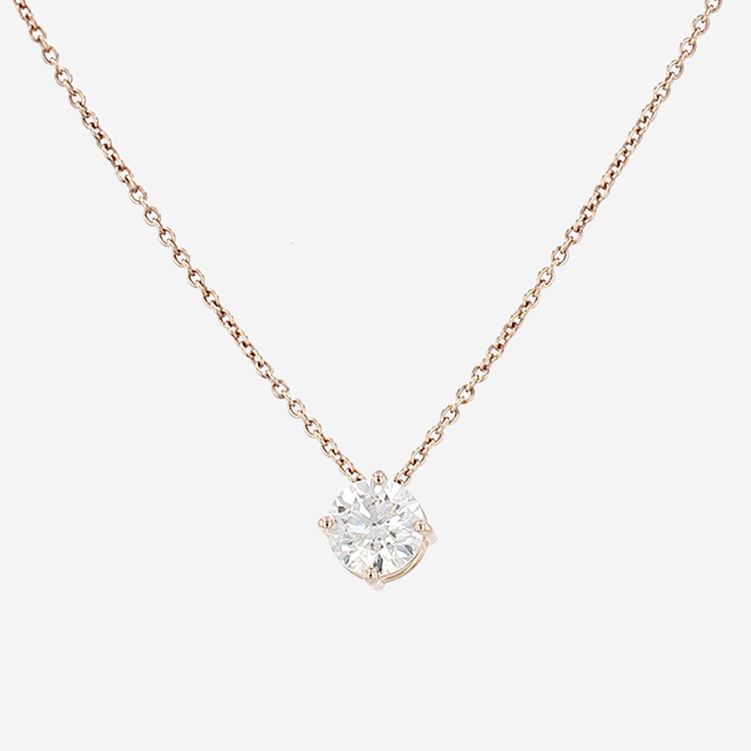 Necklace in pink gold and diamond