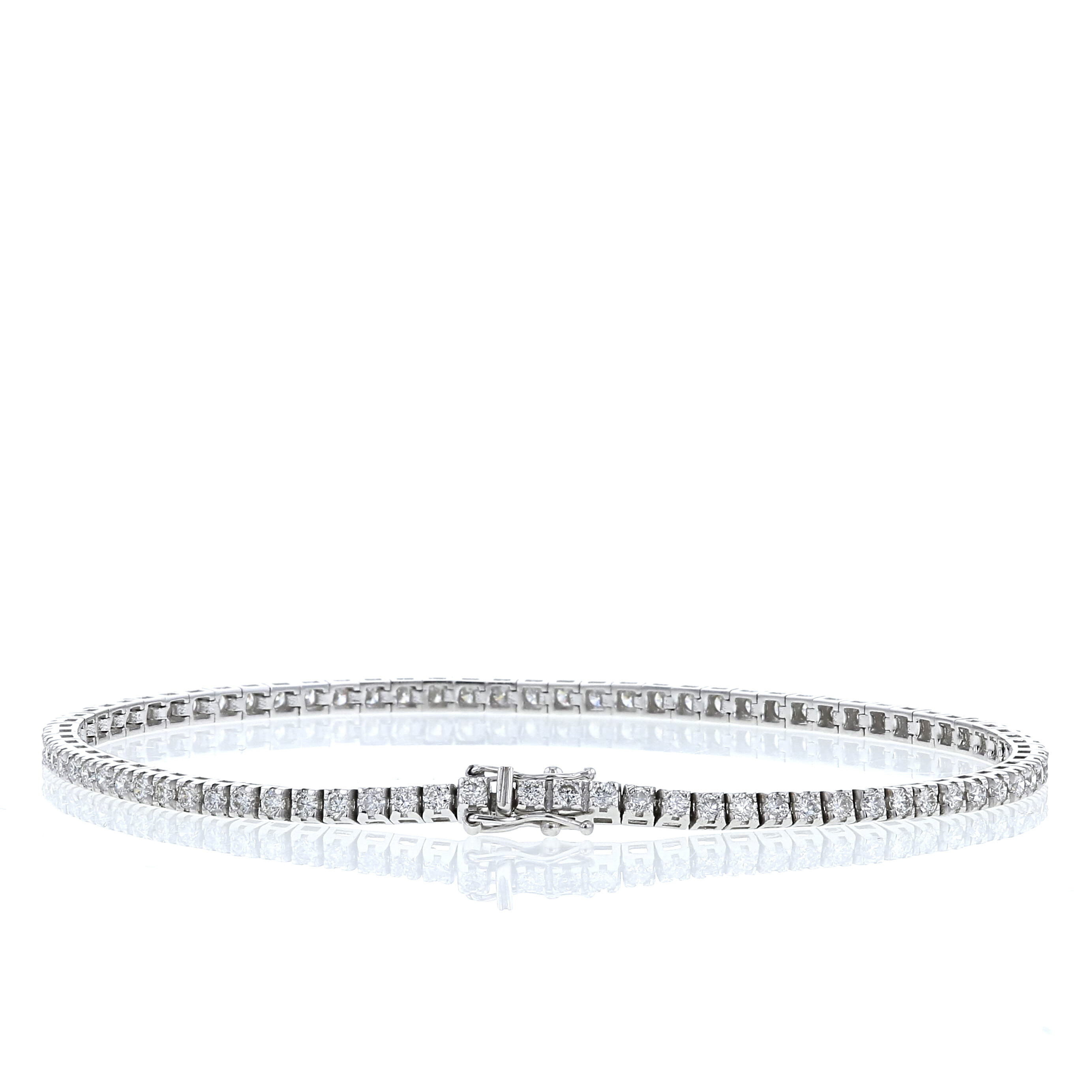 Tennis bracelet in white gold and diamonds (1,85 carat) - Detail D2