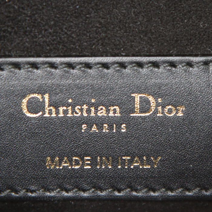 Sac à main Dior Saddle mini en cuir noir - Detail D4