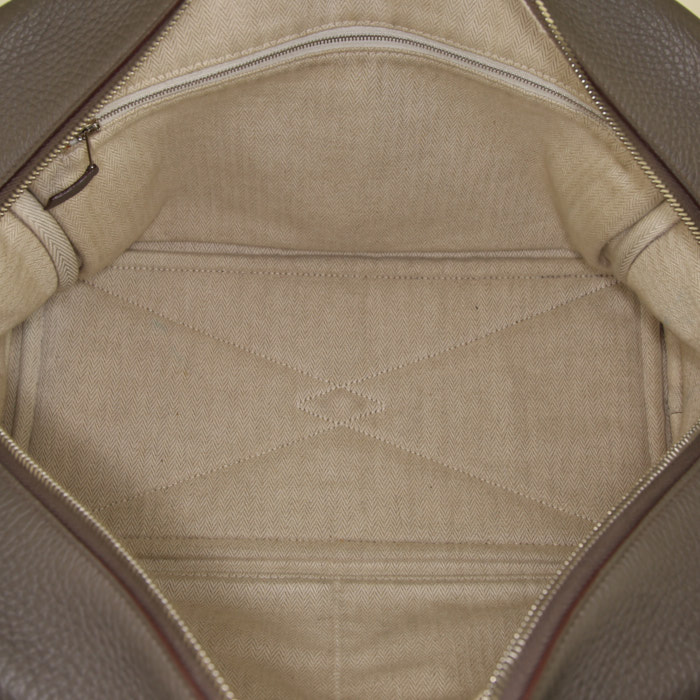 Borsa Hermes Victoria in pelle togo grigia - Detail D2
