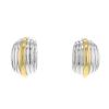 Paire de clips d'oreilles Hermès en argent et or jaune - 00pp thumbnail