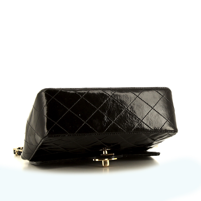 Bolso bandolera Chanel Mini Timeless en cuero acolchado negro - Detail D4