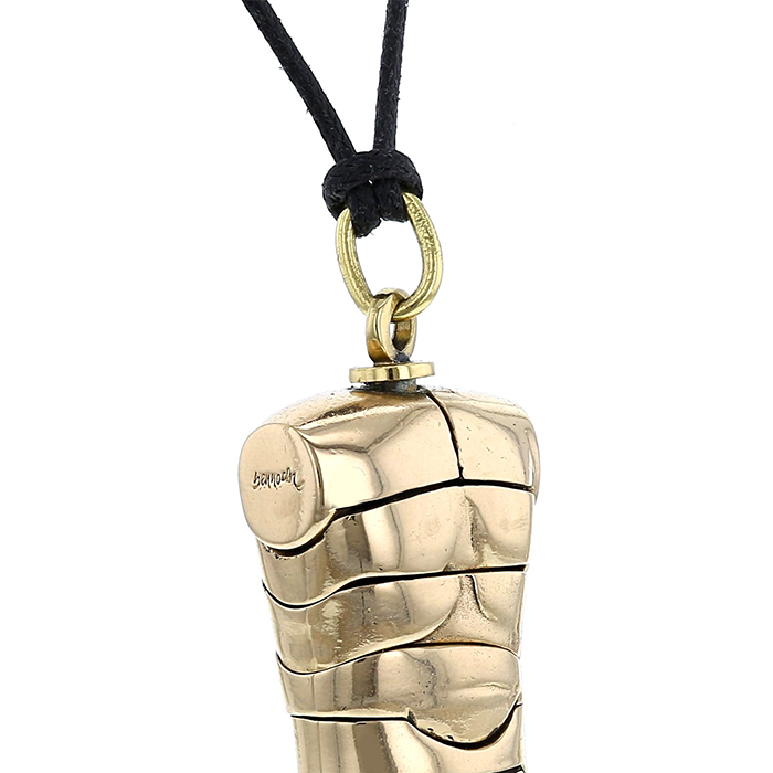 Miguel Berrocal, “Microdavid-off” pendant, in gilded bronze and nickel metal, signed, around 1970