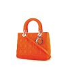 Sac à main Dior Lady Dior moyen modèle en cuir cannage orange - 00pp thumbnail