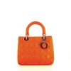 Dior Lady Dior medium model handbag in orange leather cannage - 360 thumbnail
