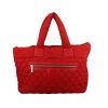 Chanel  Coco Cocoon shopping bag  in red quilted canvas  and red leather - 360 thumbnail