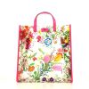Shopping bag Gucci in plastico trasparente a fiori e pelle rosa - 360 thumbnail