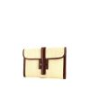 Hermes Jige pouch in burgundy box leather and beige hair - 00pp thumbnail