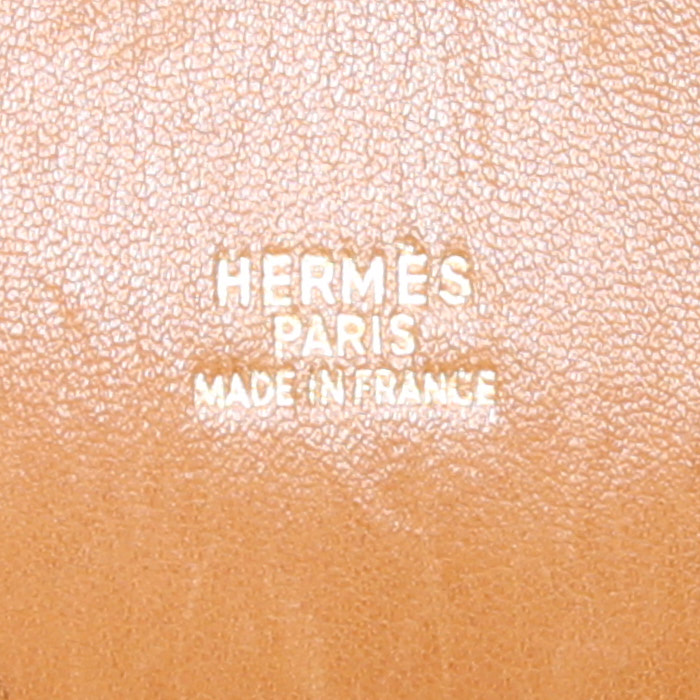 Hermès Bolide 35 cm handbag in black Ardenne leather and gold ostrich leather - Detail D4