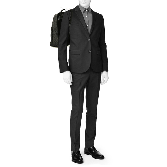 Zaino Louis Vuitton Josh in tela a scacchi grigio Graphite e pelle nera - Detail D1