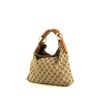 Gucci Mors handbag in beige monogram canvas and brown leather - 00pp thumbnail