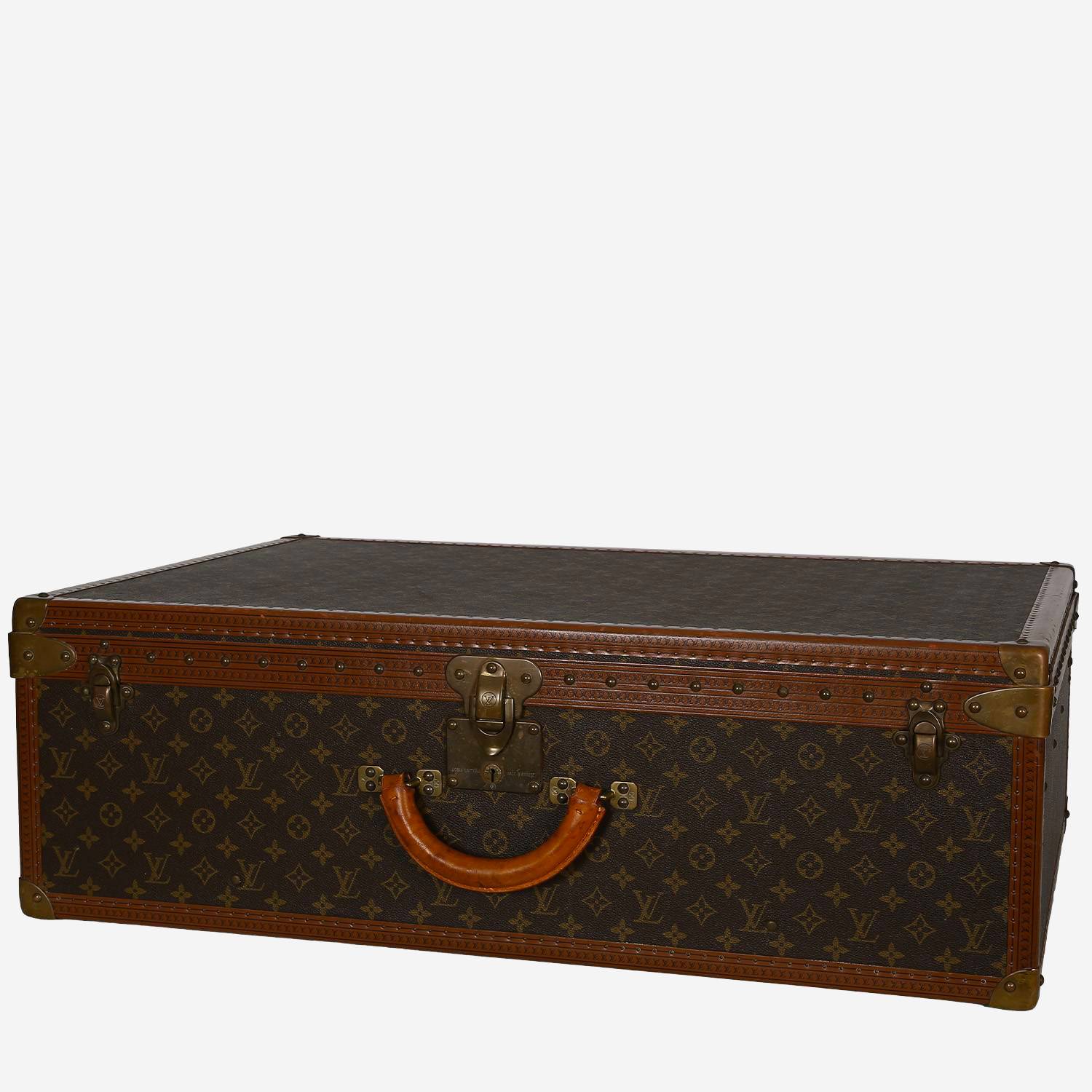 Valigia Louis Vuitton  Alzer 80 in tela monogram marrone e pelle naturale