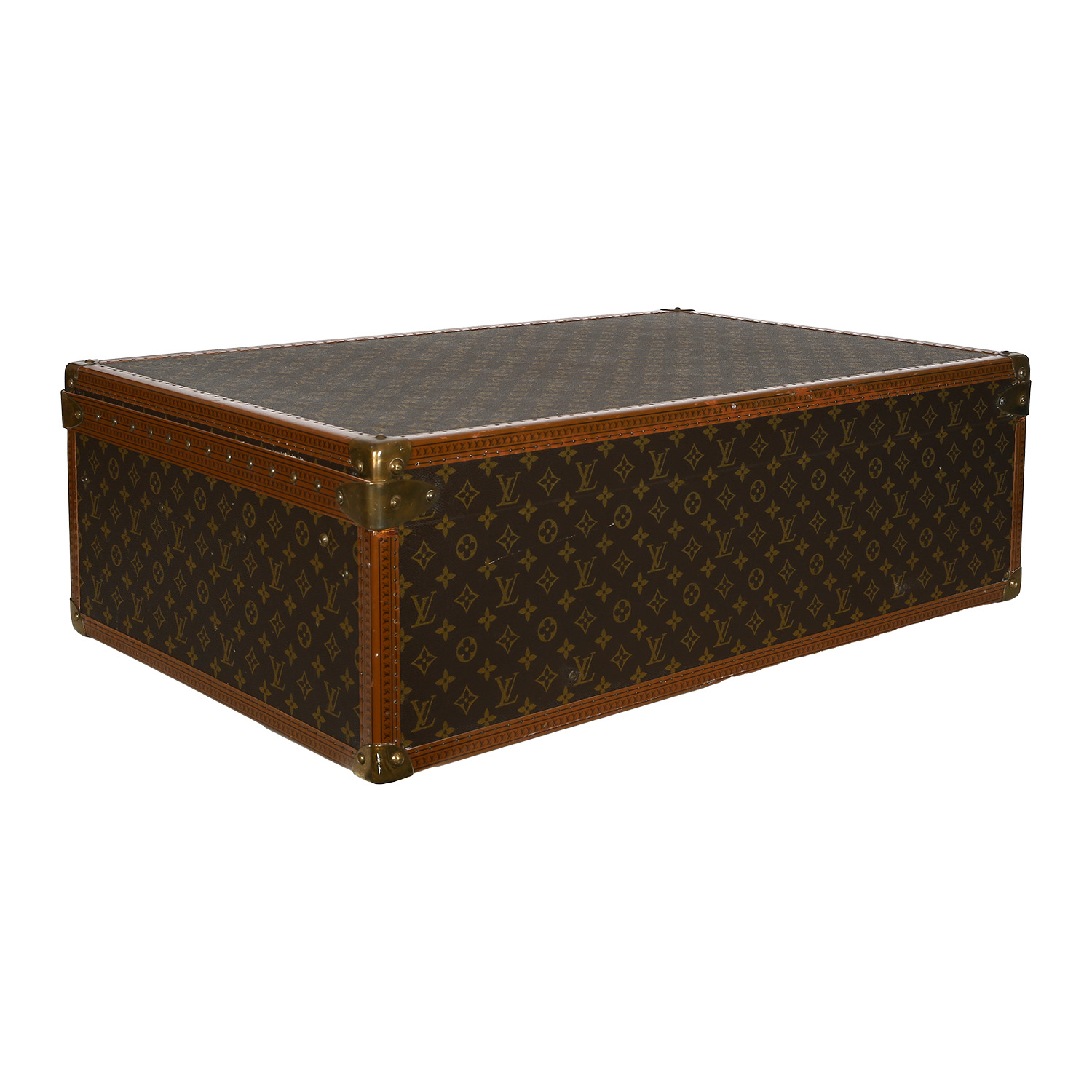 Valigia Louis Vuitton  Alzer 80 in tela monogram marrone e pelle naturale - Detail D2