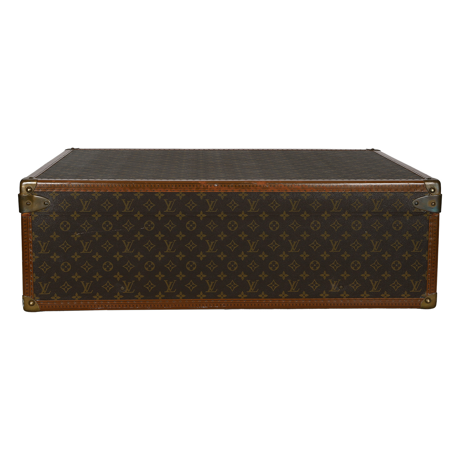 Valigia Louis Vuitton  Alzer 80 in tela monogram marrone e pelle naturale - Detail D3