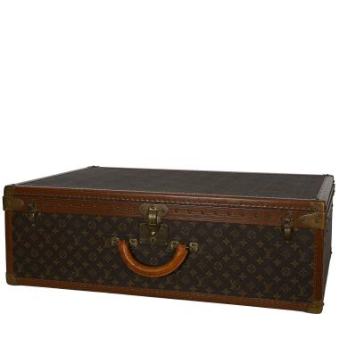 Valise Louis Vuitton  Alzer 80 en toile monogram marron et cuir naturel
