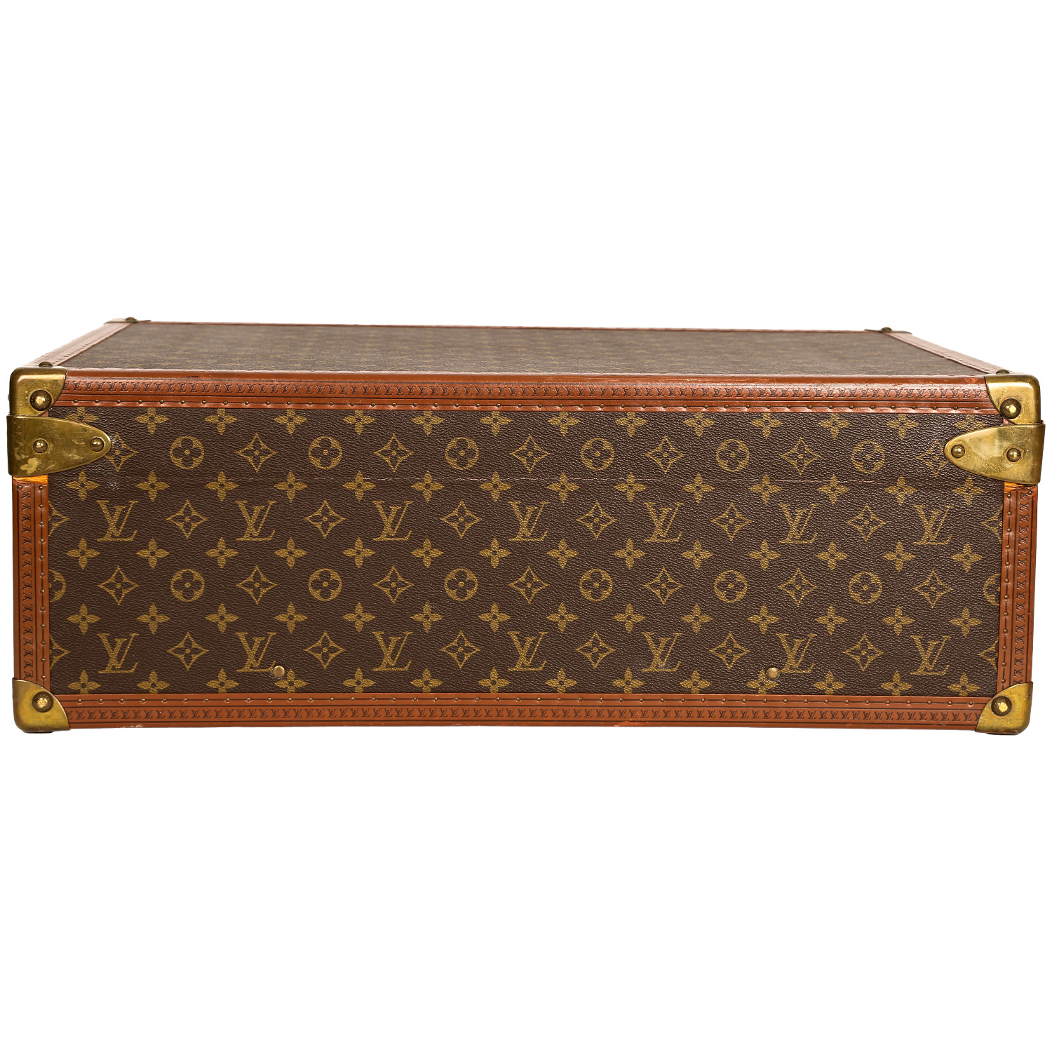 Valigia Louis Vuitton  Alzer 60 in tela monogram marrone e pelle naturale - Detail D4