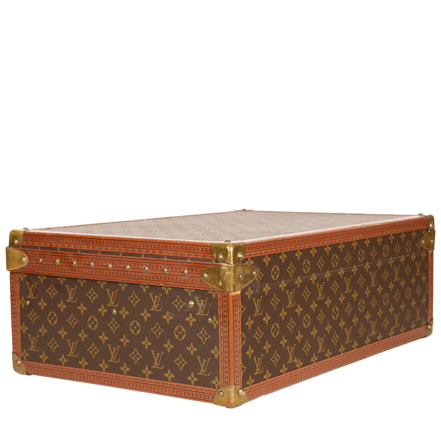 Valise Louis Vuitton  Alzer 60 en toile monogram marron et cuir naturel - Detail D5