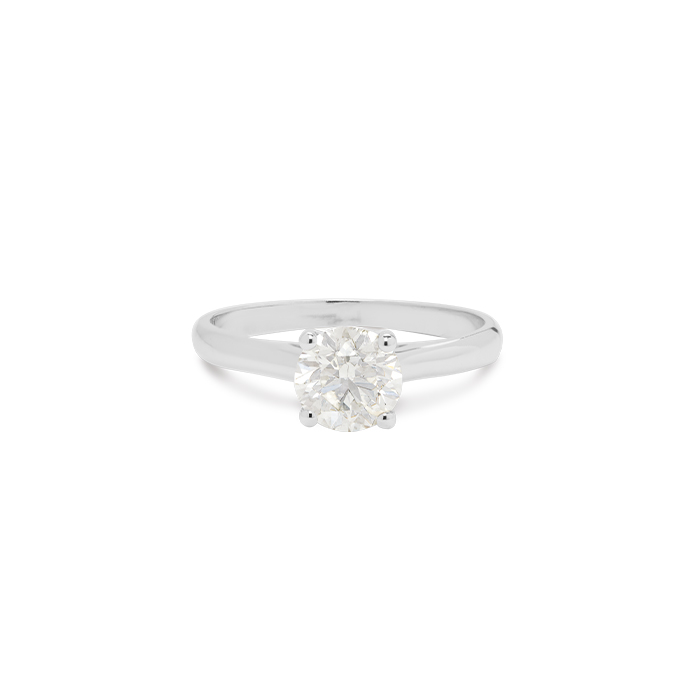 Solitaire ring in white gold and diamond (1,03 carat) - 00pp
