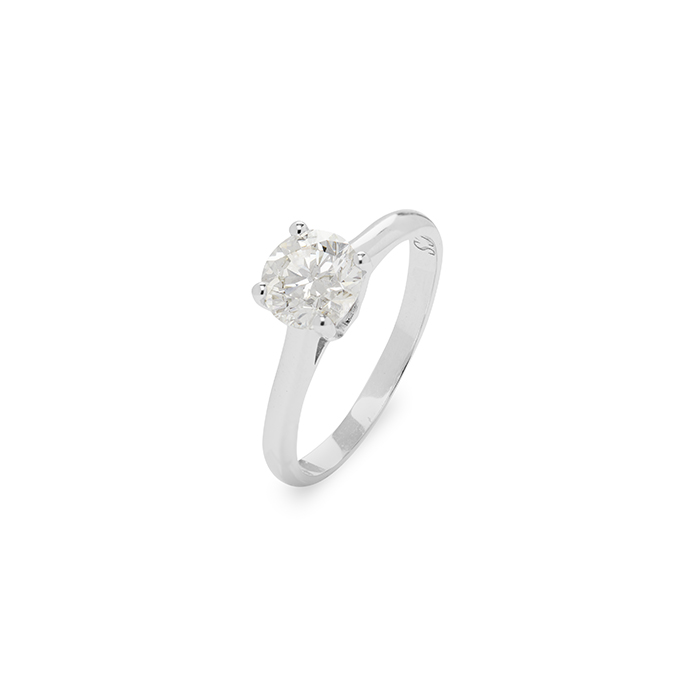 Anello solitario in oro bianco e diamante - Detail D1