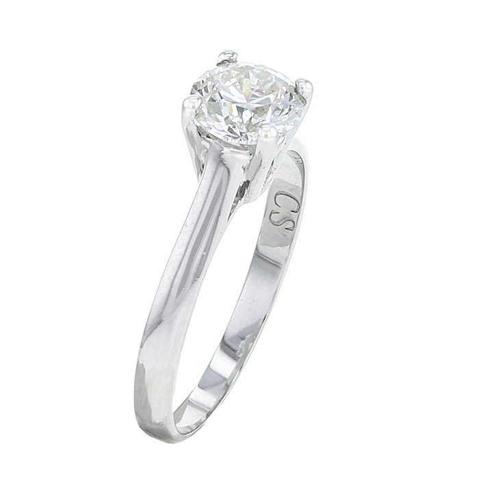Solitaire ring in white gold and diamond (1,03 carat) - Detail D3