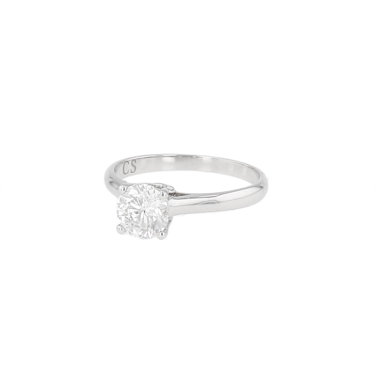 White Gold Solitaire Ring with 1.02 Carat Diamond - Pre-owned White Gold Solitaire Ring with 1.02 Carat Diamond - Pre-owned