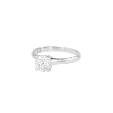 Solitaire ring in white gold and diamond (1,02 carat)