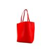 Celine Cabas shopping bag in red grained leather - 00pp thumbnail