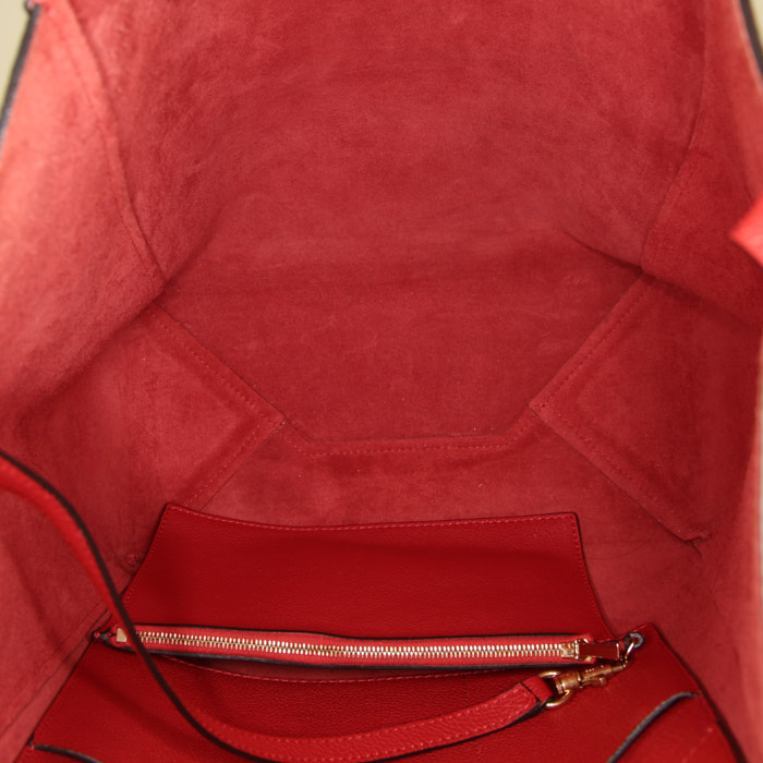 Shopping bag Celine Cabas in pelle martellata rossa - Detail D2