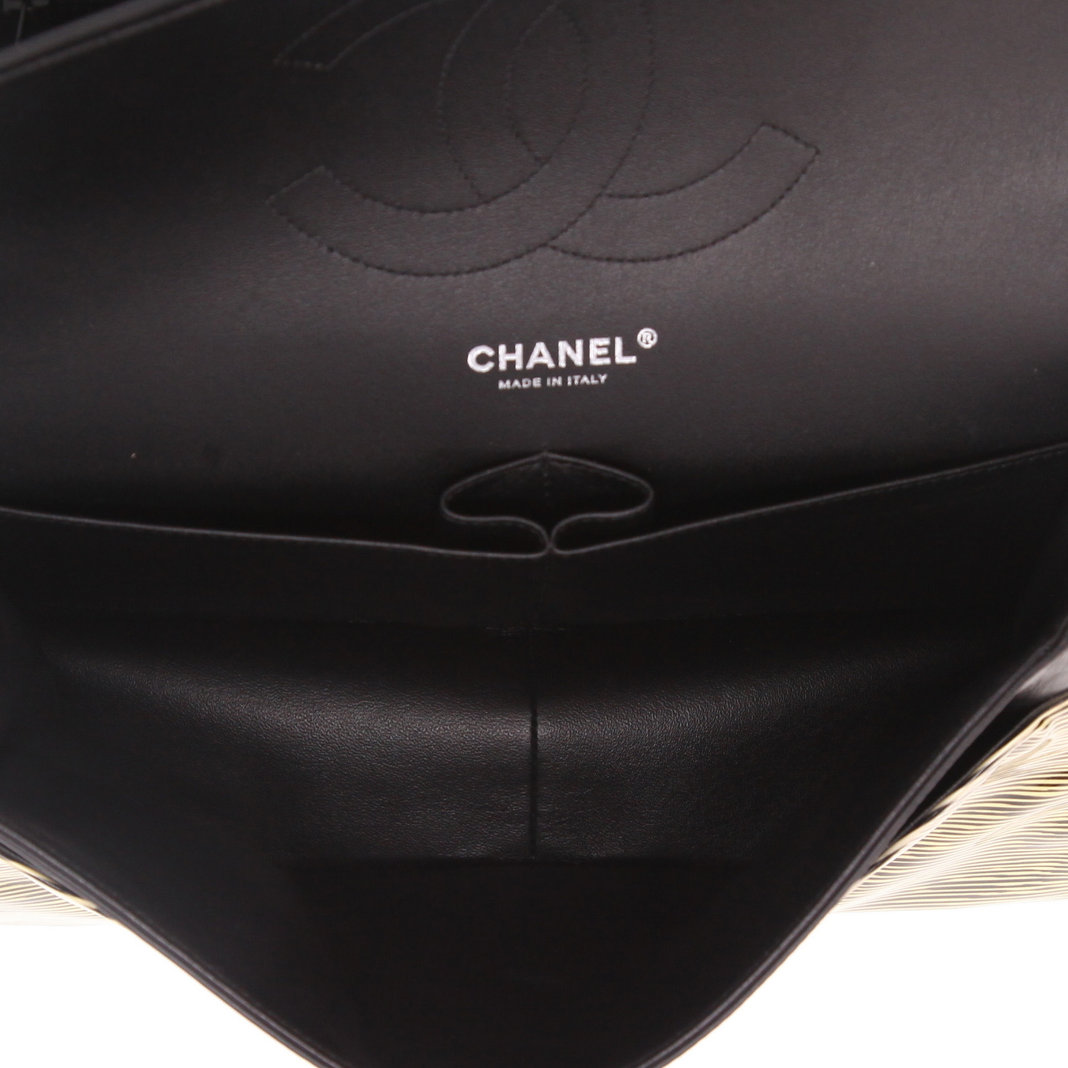 Bolso bandolera Chanel  Timeless Jumbo en charol negro y amarillo - Detail D3