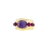 Vintage 1990's ring in yellow gold,  amethyst and ruby - 00pp thumbnail