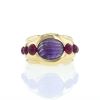 Vintage 1990's ring in yellow gold,  amethyst and ruby - 360 thumbnail