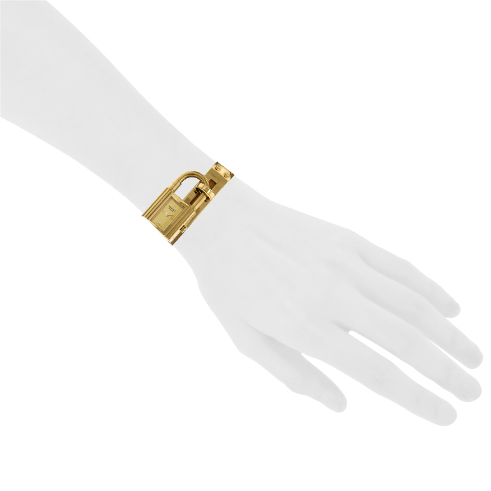 Orologio Hermes Kelly-Cadenas in oro placcato Ref :  3901 Circa  1990 - Detail D1
