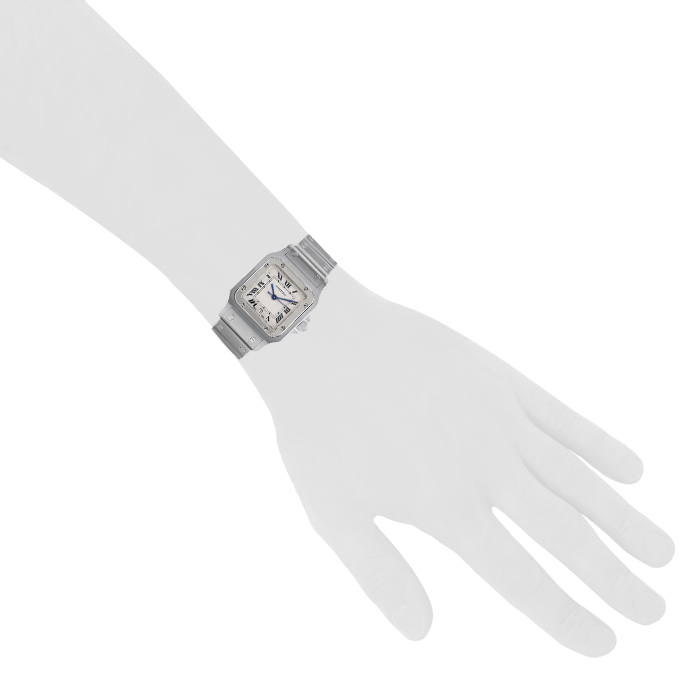 Reloj Cartier Santos Galbée de acero Ref :  1564 Circa  2000 - Detail D1