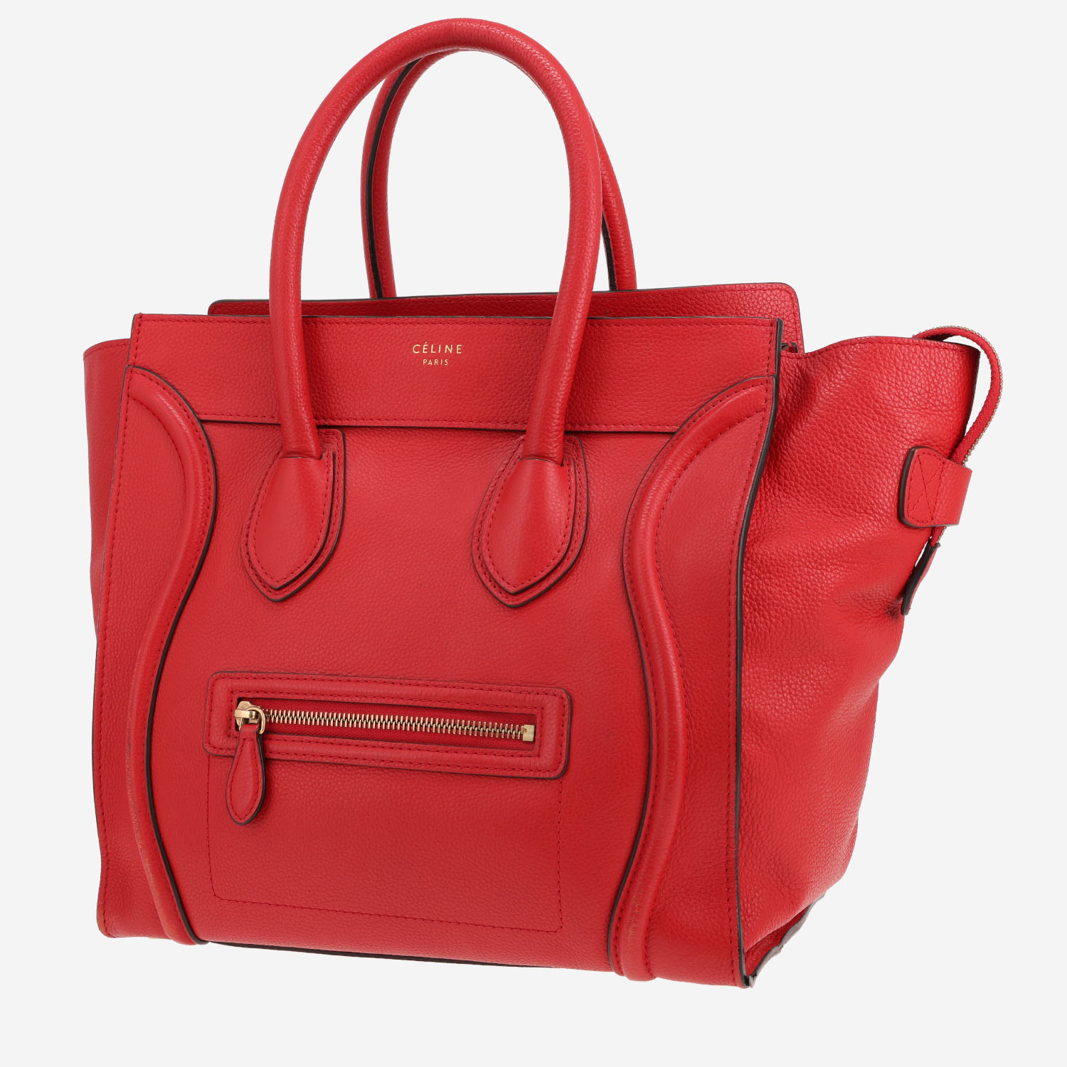 Celine Luggage Mini handbag in red leather