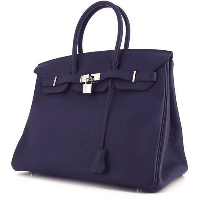 Hermes Birkin 35 cm handbag in blue togo leather - 00pp
