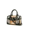 Burberry handbag in beige Haymarket canvas and black leather - 00pp thumbnail
