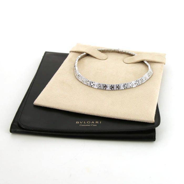 Collier Bulgari Parentesi en or blanc et diamants - Detail D2