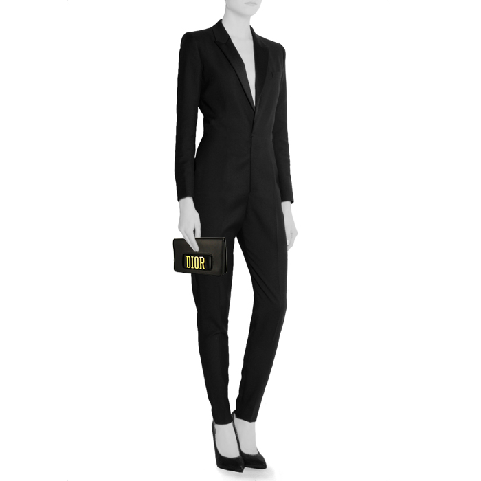 Dior DIO(R)EVOLUTION pouch in black leather - Detail D1