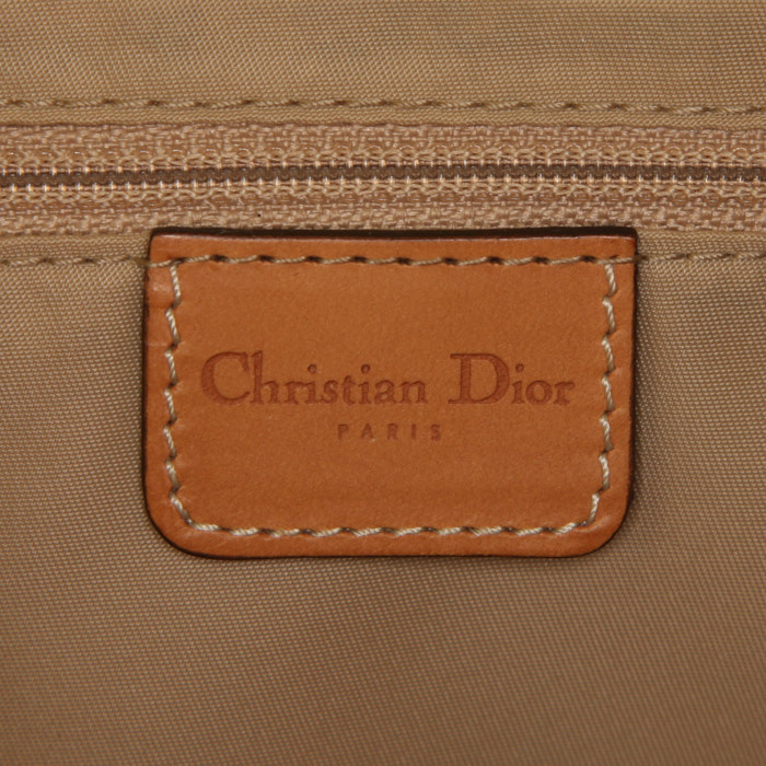 Dior Colombus handbag in beige monogram canvas and natural leather - Detail D3