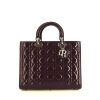 Dior Lady Dior large model handbag in purple leather cannage - 360 thumbnail