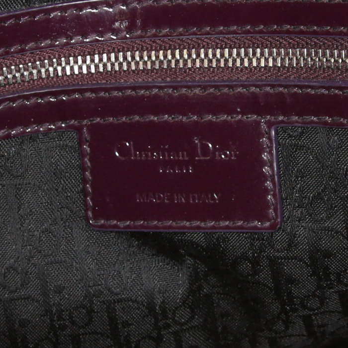 Borsa Dior Lady Dior modello grande in pelle cannage viola verniciato - Detail D2