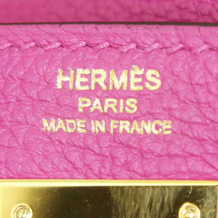 Hermès Kelly 28 cm handbag in purple togo leather - Detail D4