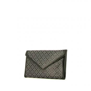 Bolsito de mano Alaïa en cuero negro