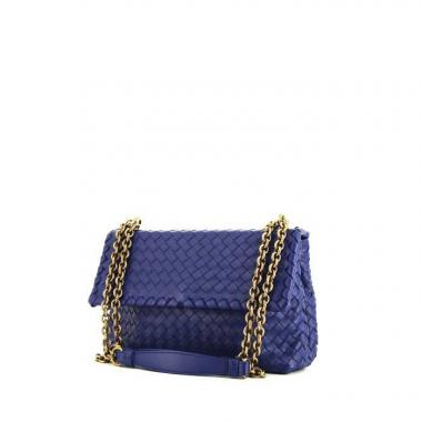 Bolso de mano Bottega Veneta Olimpia en cuero intrecciato azul