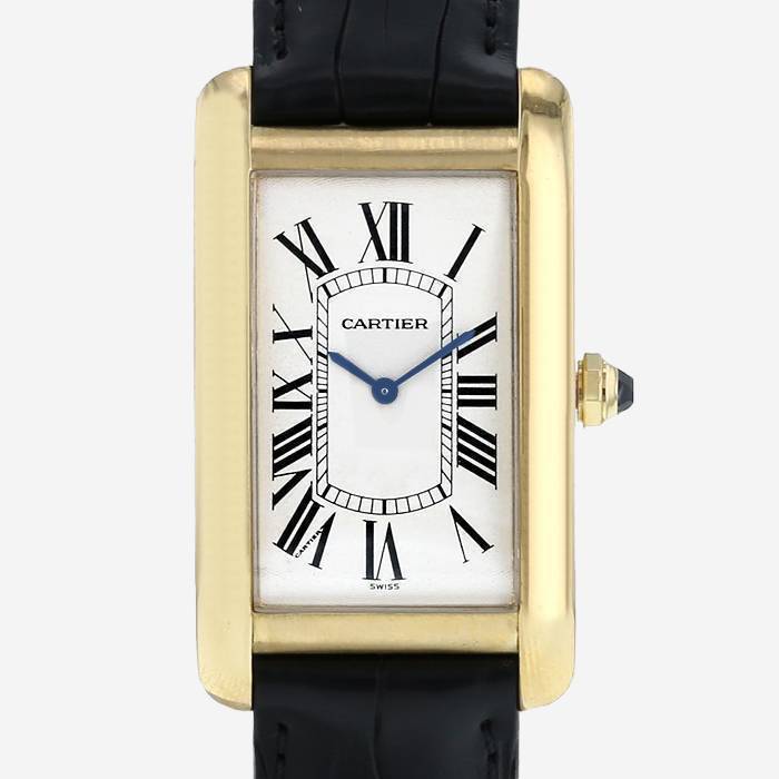 Montre Cartier Tank Américaine en or jaune Ref: Cartier - 1735  Vers 1990